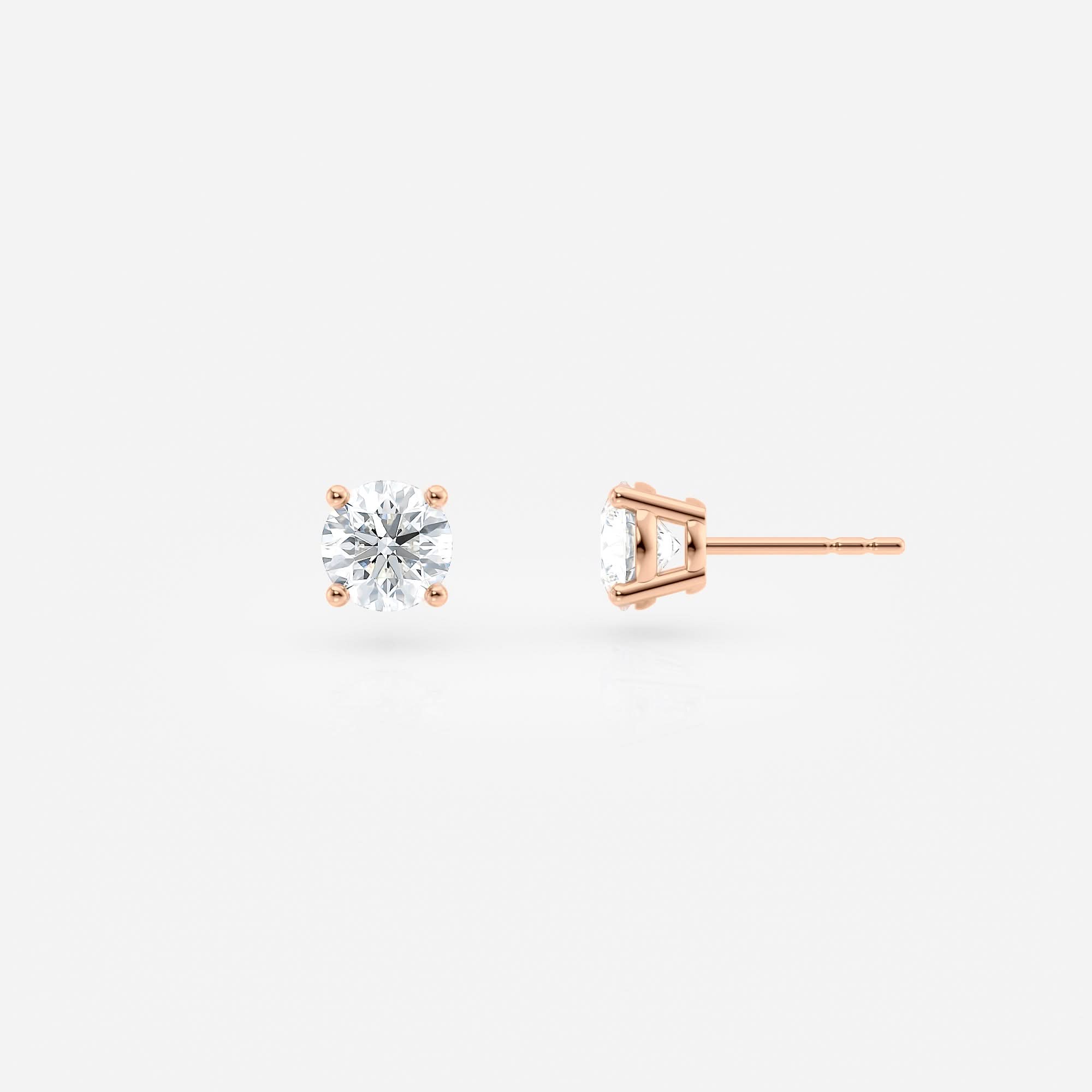 Round Cut Lab Grown Diamond Stud Earrings