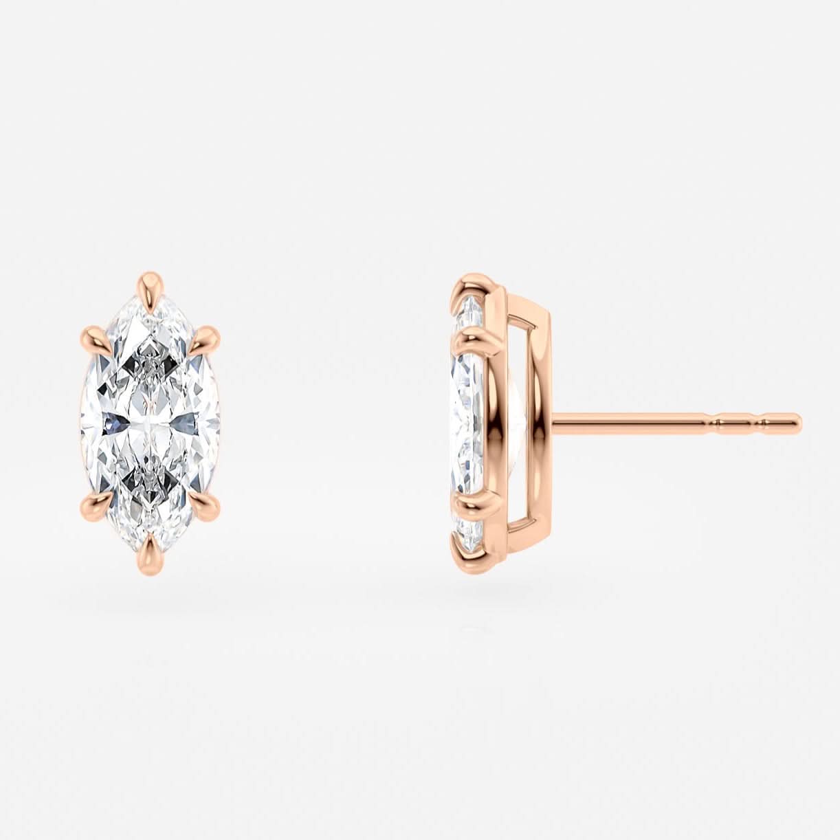 Marquise Solitaire Lab Grown Diamond Stud Earrings