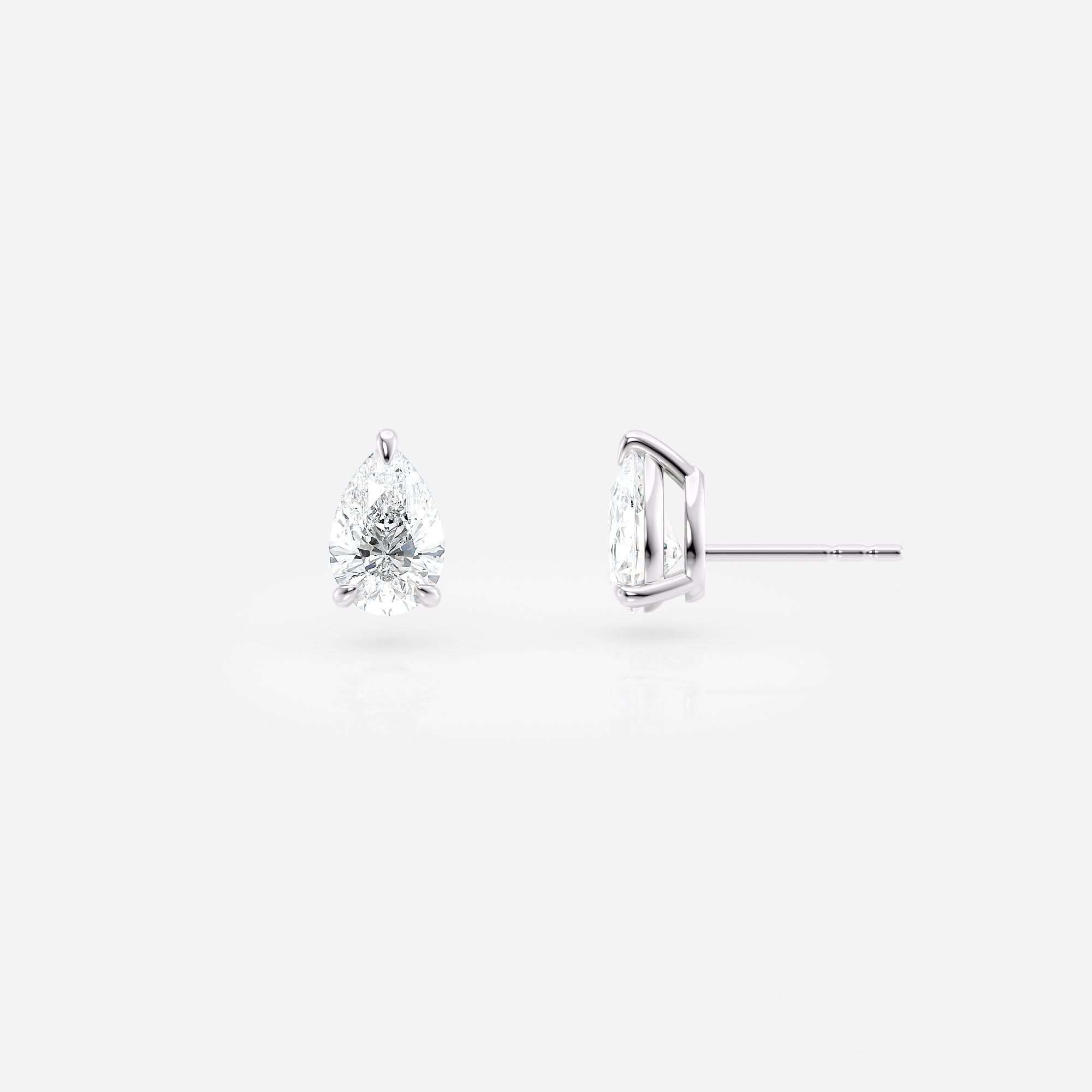 Pear Solitaire Lab grown Diamond Stud Earrings