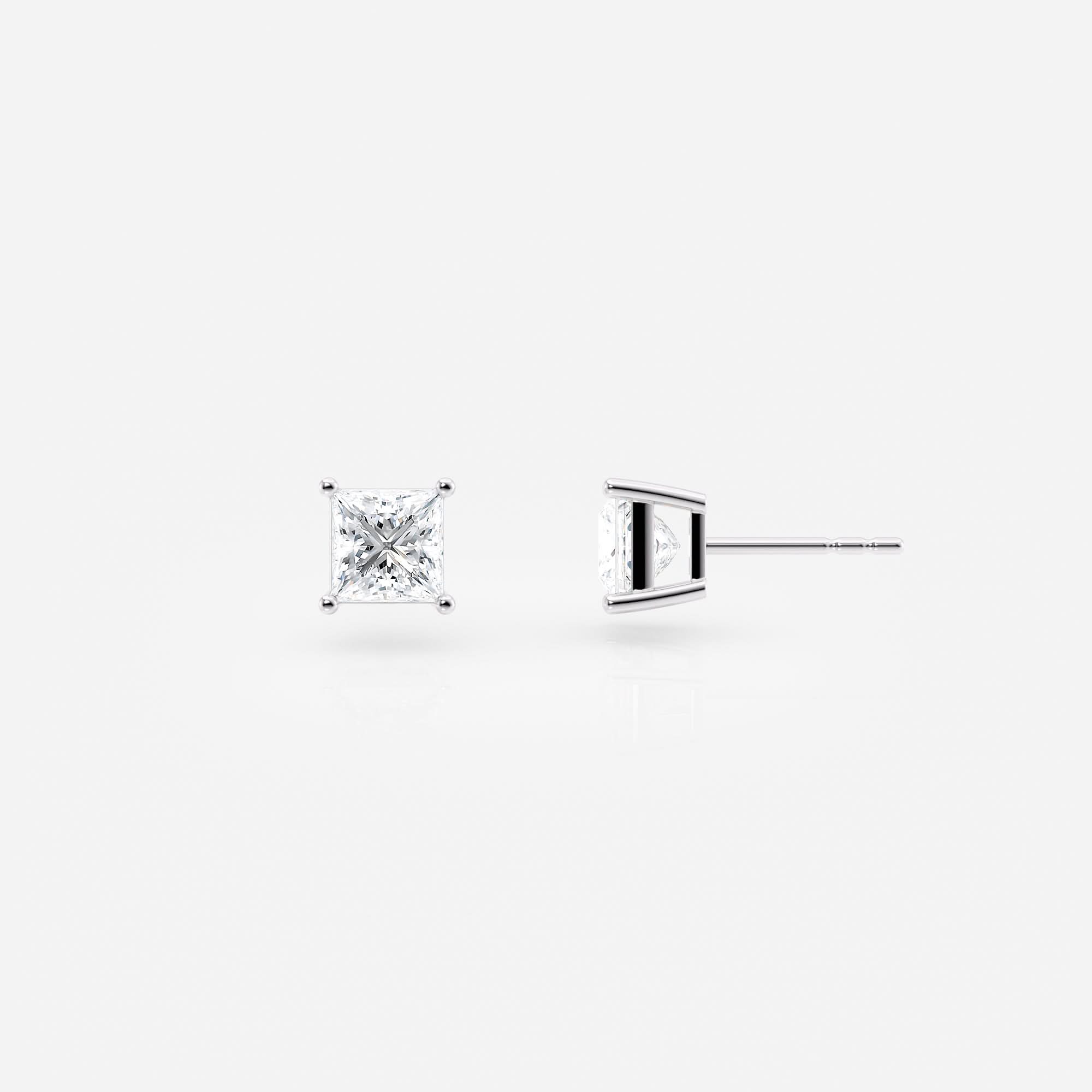 Princess Cut Lab Grwon Diamond Stud Earrings