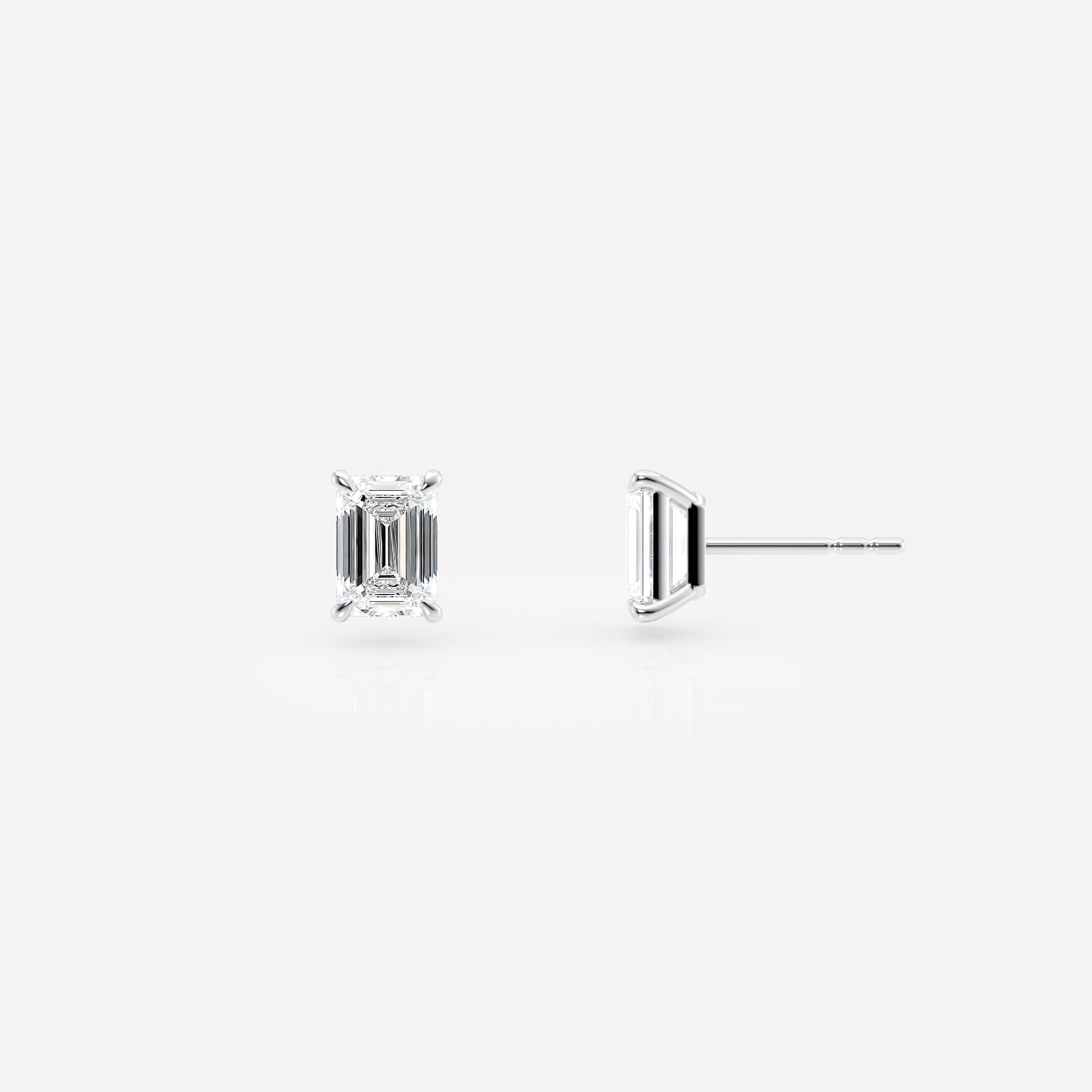 Emerald Cut Lab Grown Diamond Stud Earrings