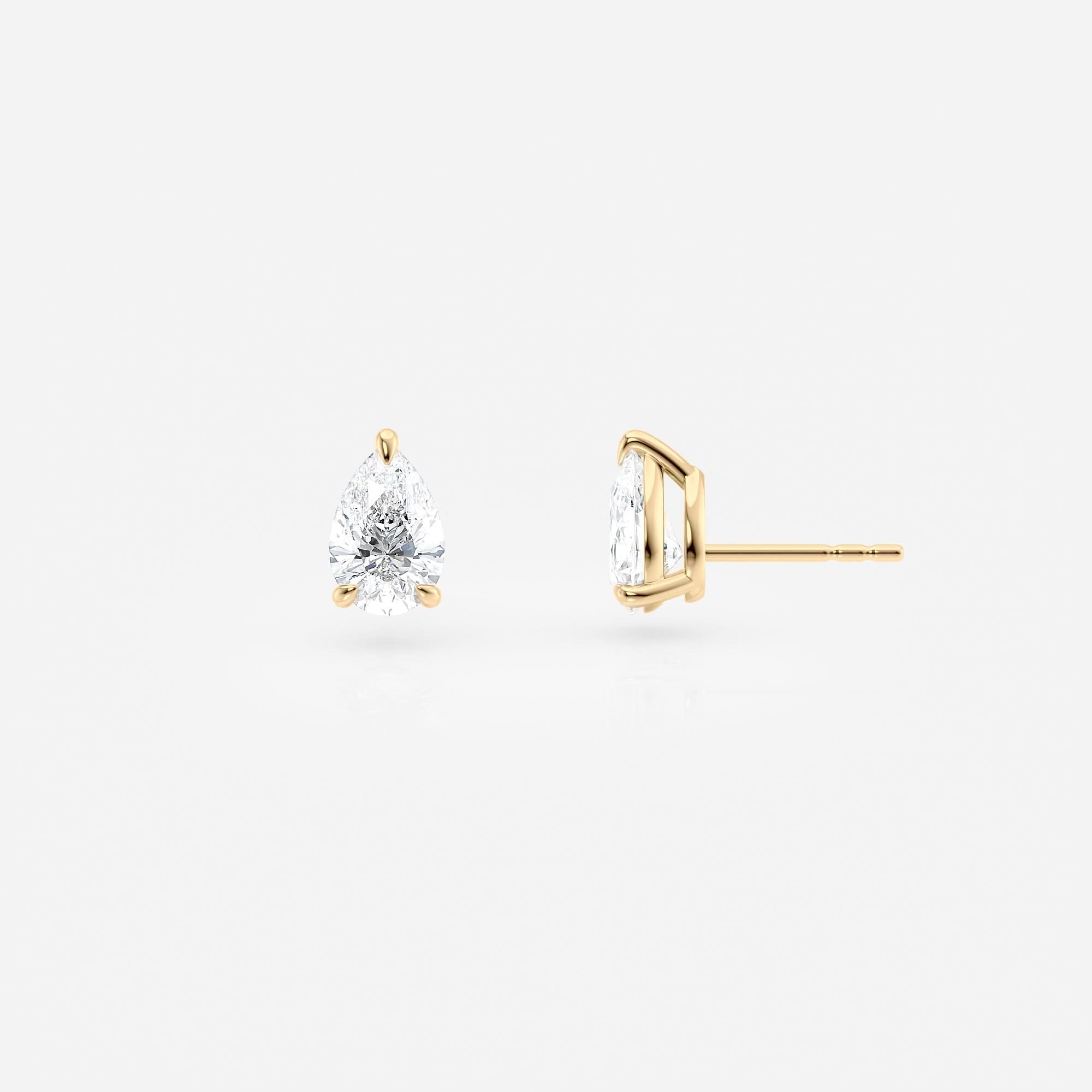 Pear Solitaire Lab grown Diamond Stud Earrings