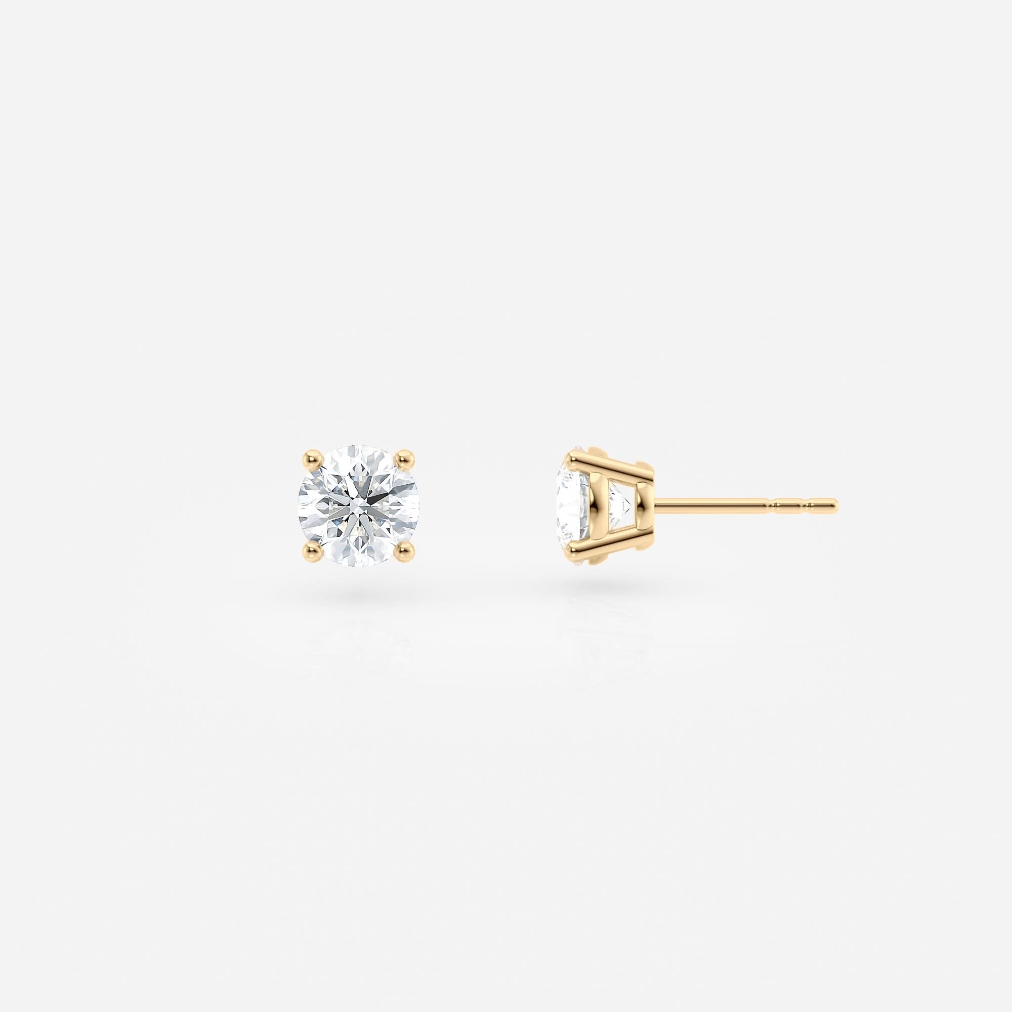 Round Cut Lab Grown Diamond Stud Earrings