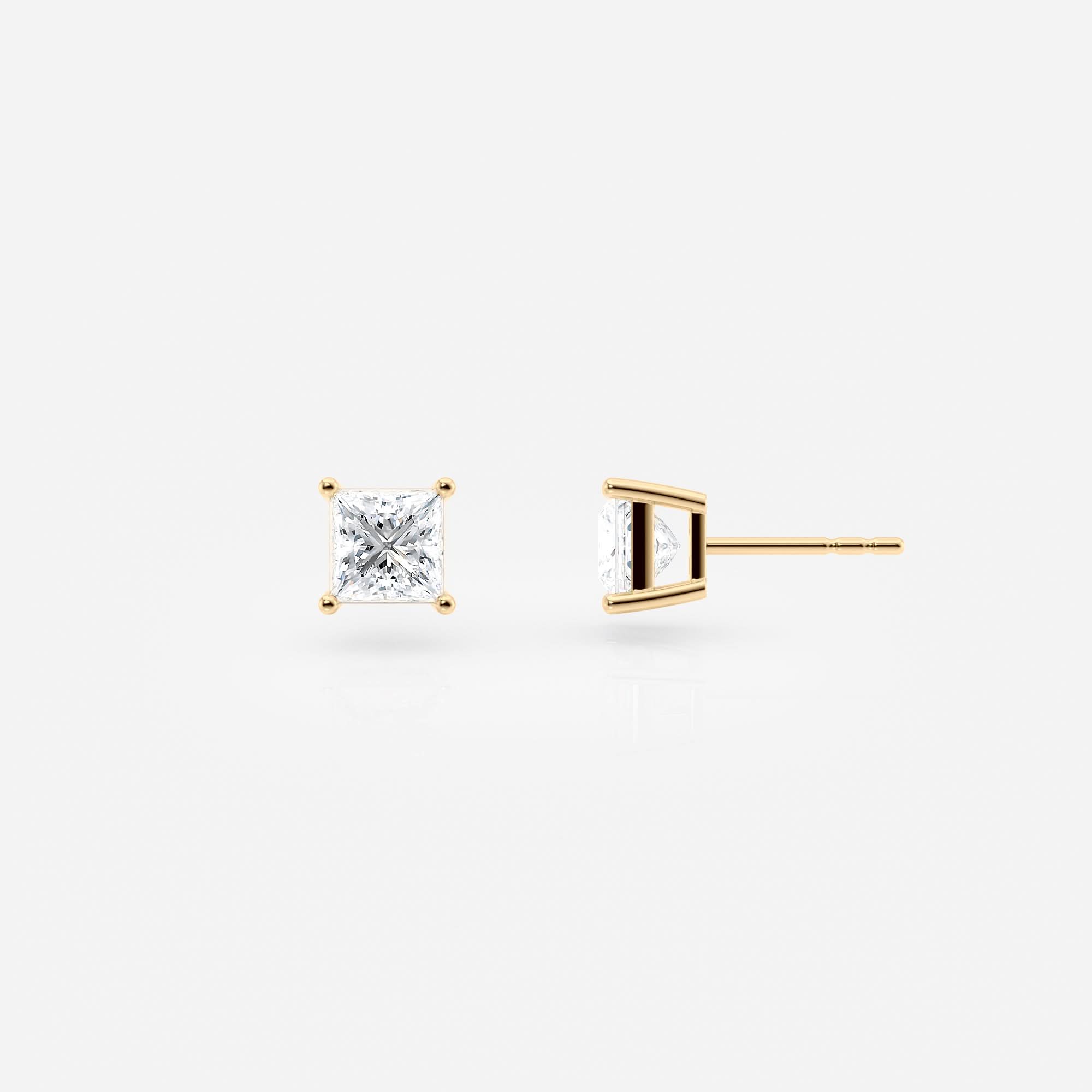 Princess Cut Lab Grwon Diamond Stud Earrings