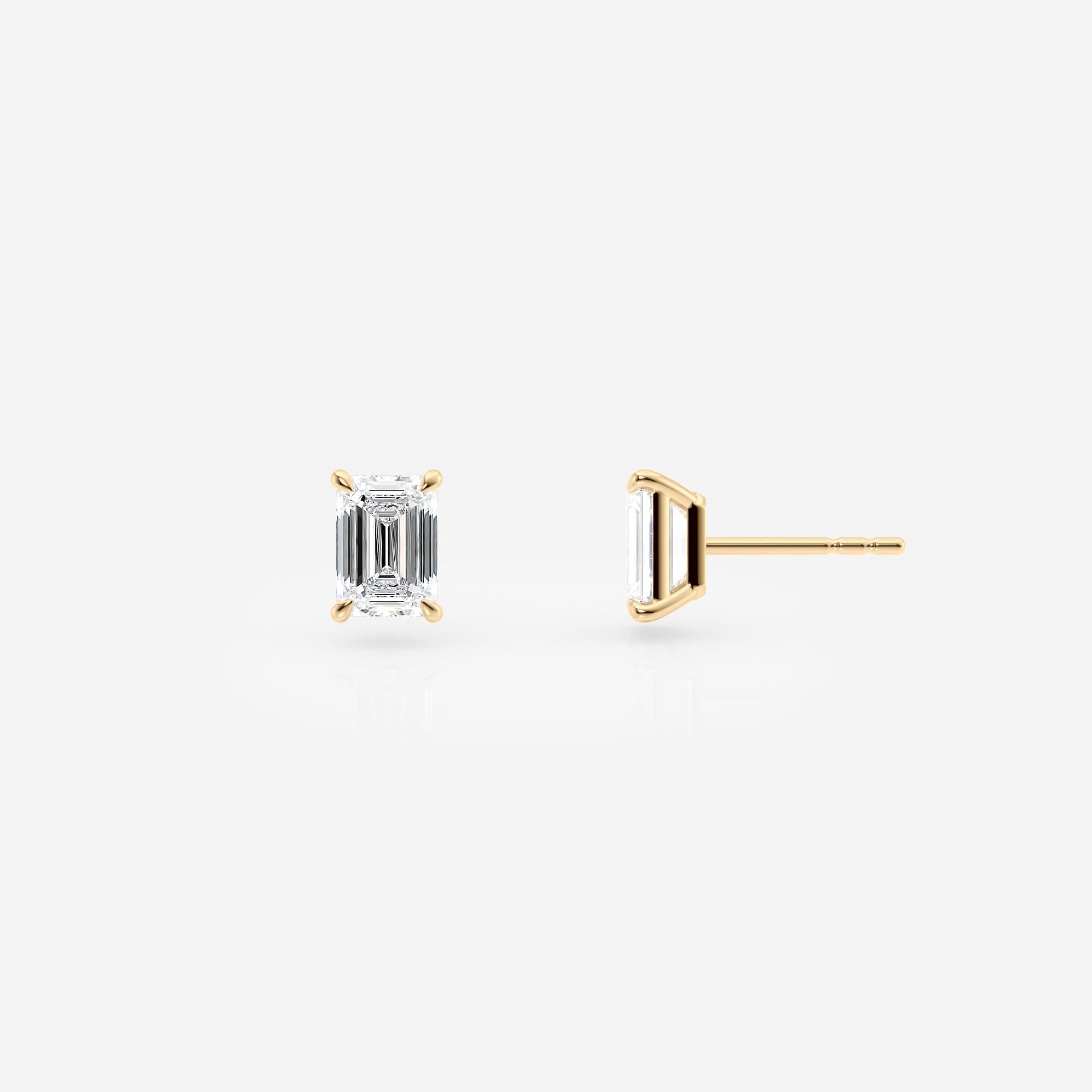Emerald Cut Lab Grown Diamond Stud Earrings