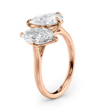 Toi et Moi Pear & Marquise Diamond Engagement Ring