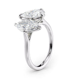 Toi et Moi Pear & Marquise Diamond Engagement Ring