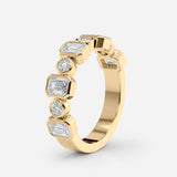 Emerald and Round Bezel Band