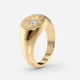 Starburst Diamond Signet Ring