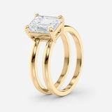Emerald Cut Double Band Diamond Ring