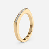 Curved Lab Diamond Band – 2.2mm 14k Gold, Sleek & Minimalist