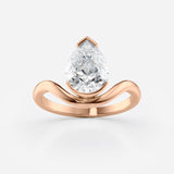 Pear Cut Twisted Lab Diamond  Ring
