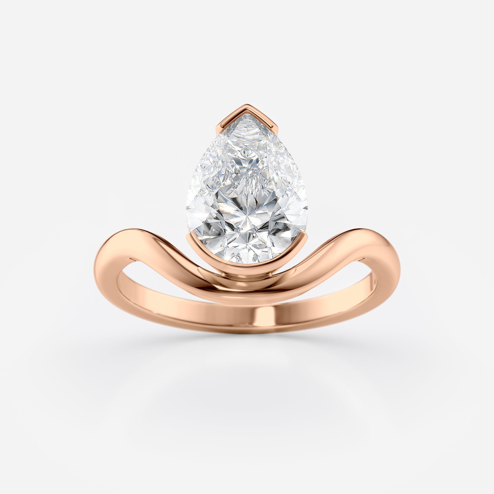 Pear Cut Twisted Lab Diamond  Ring