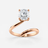 Round Open Lab Diamond Bypass Ring