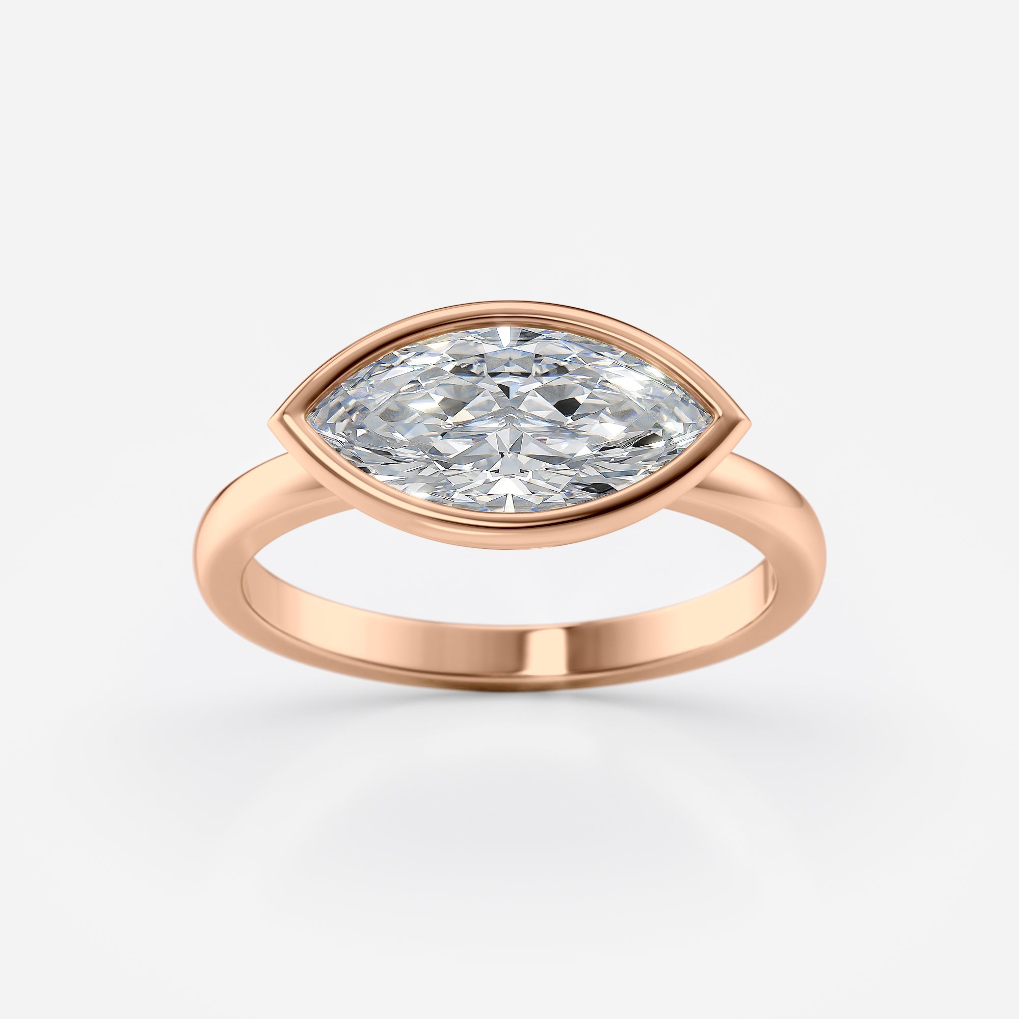 Marquise Bezel Set Lab Grown Diamond Ring