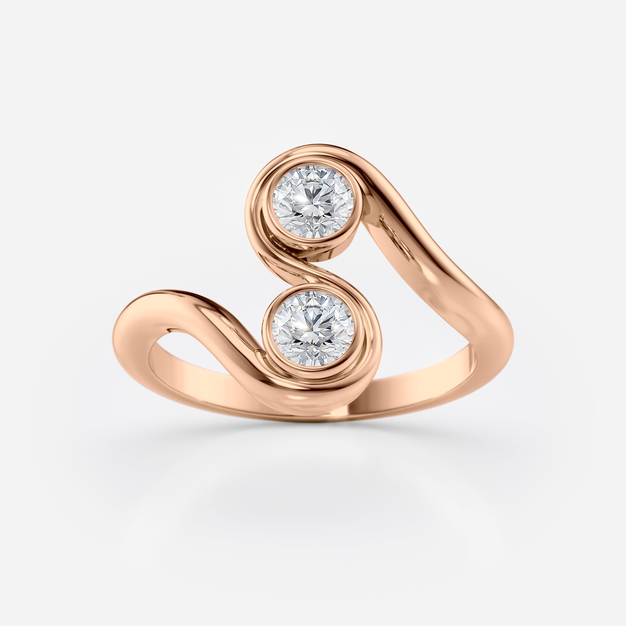 Two Stone Swirl Ring