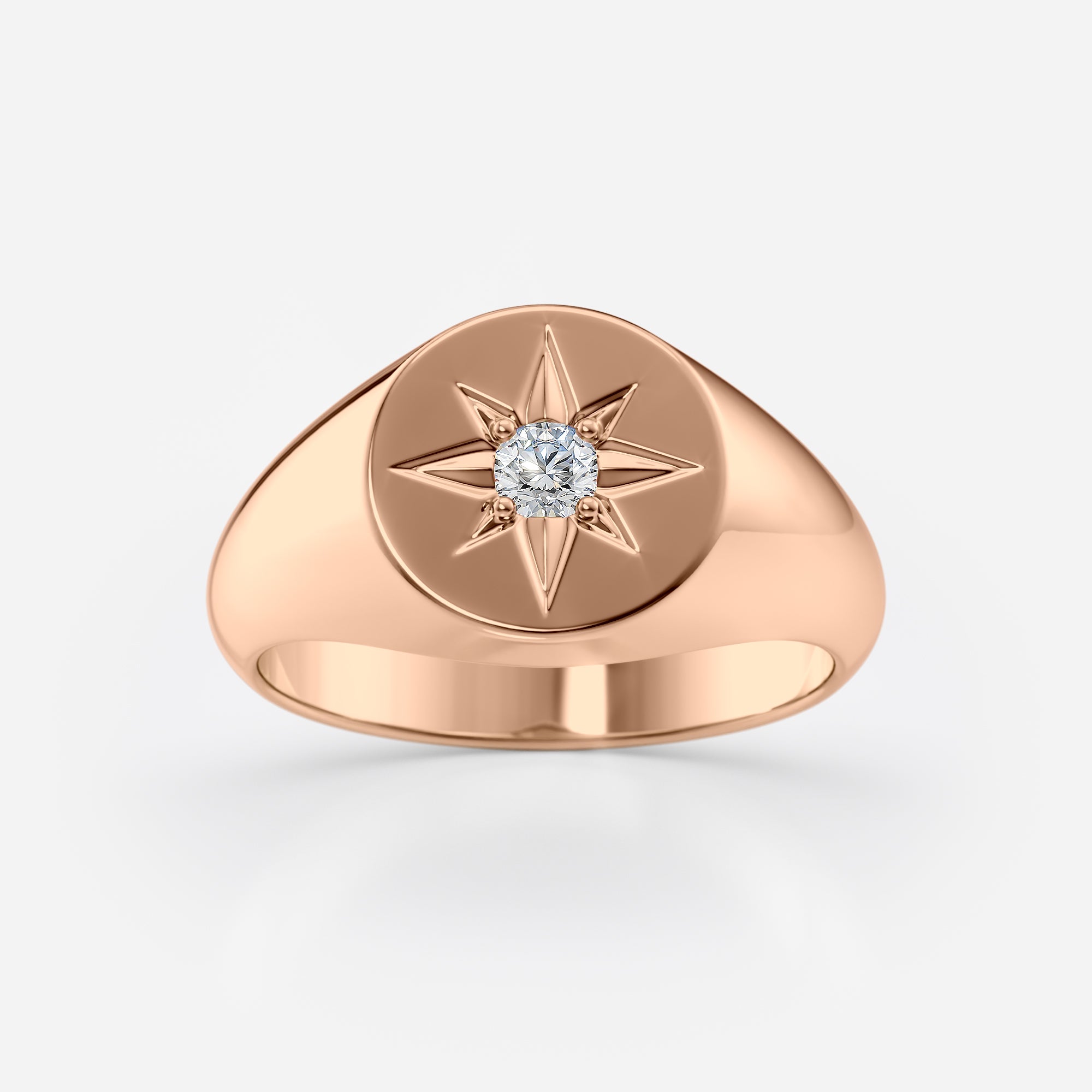 Starburst Diamond Signet Ring