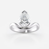 Pear Cut Twisted Lab Diamond  Ring