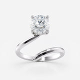 Round Open Lab Diamond Bypass Ring