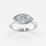 Marquise Bezel Set Lab Grown Diamond Ring