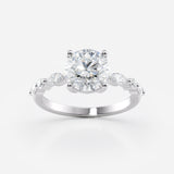 Round Cut Lab Grown Diamond Engagement Ring