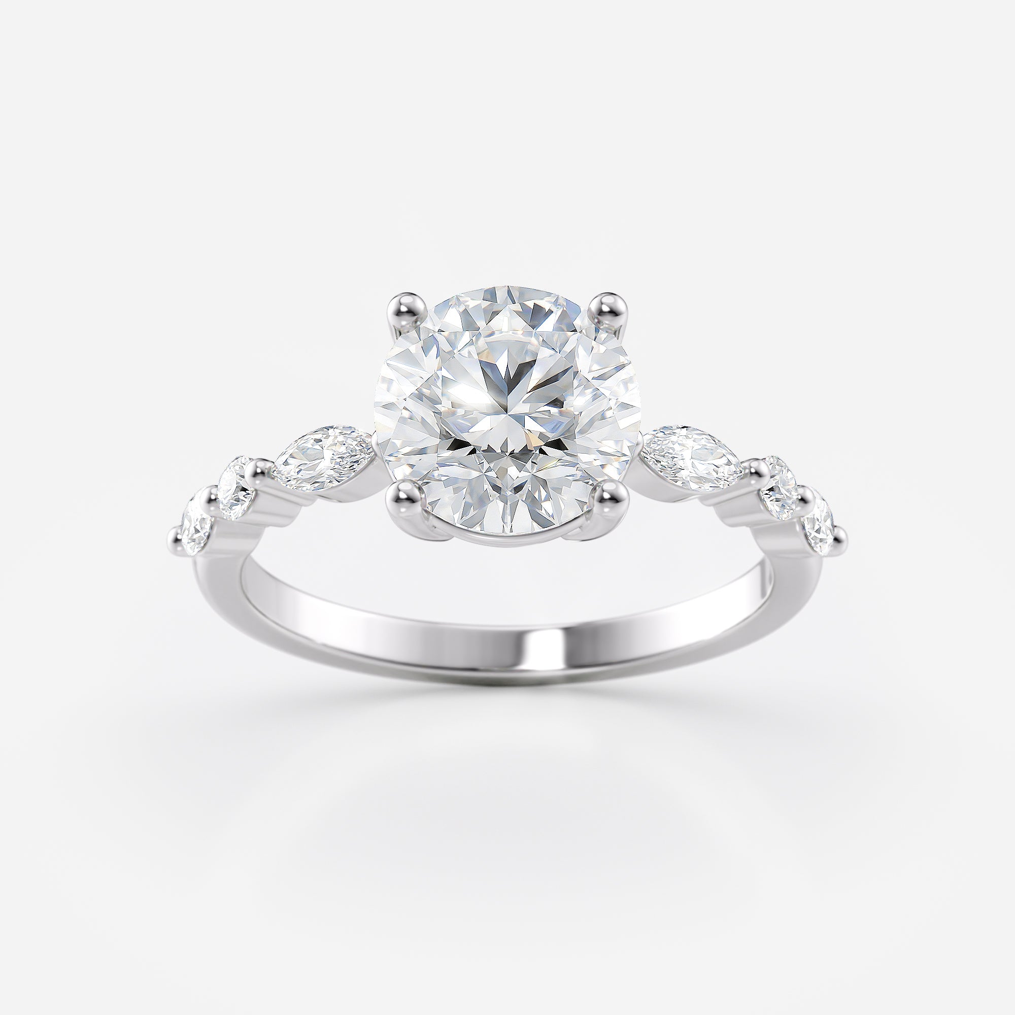 Round Cut Lab Grown Diamond Engagement Ring