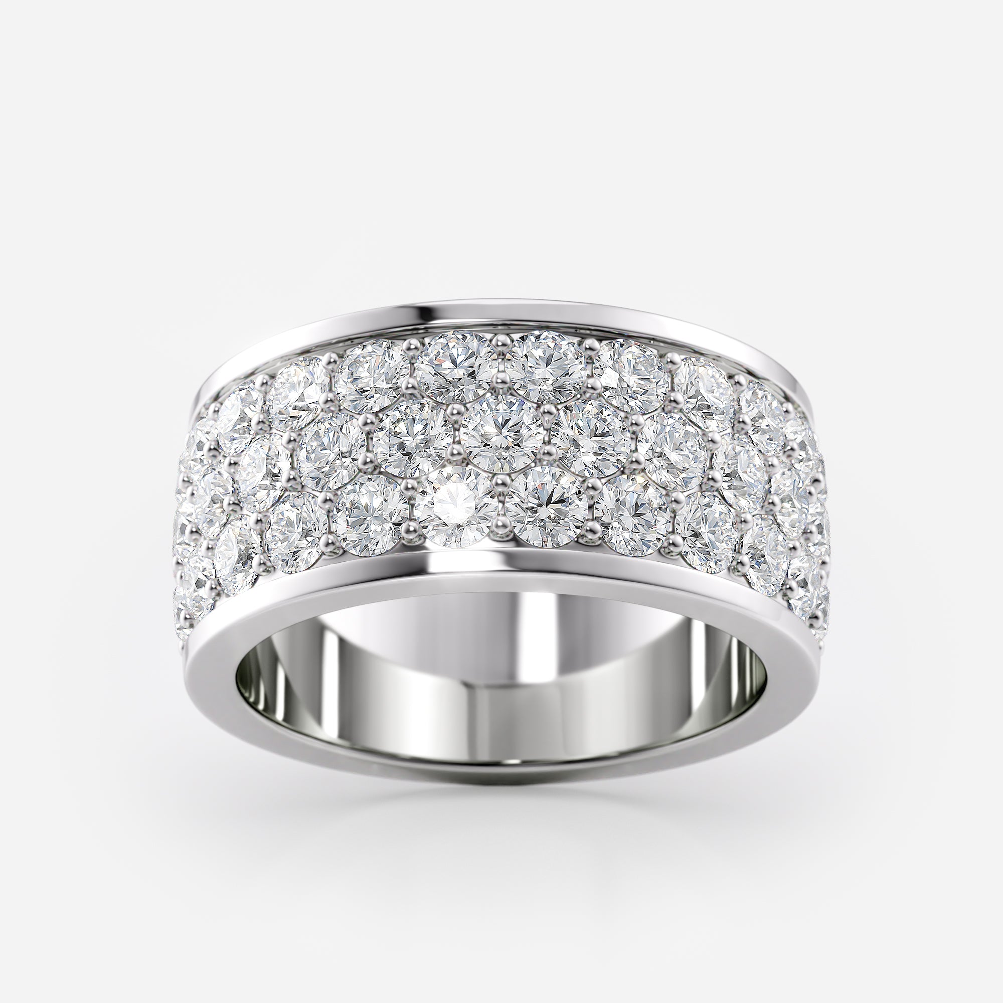 Wide Pavé Diamond Band