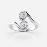 Two Stone Swirl Ring