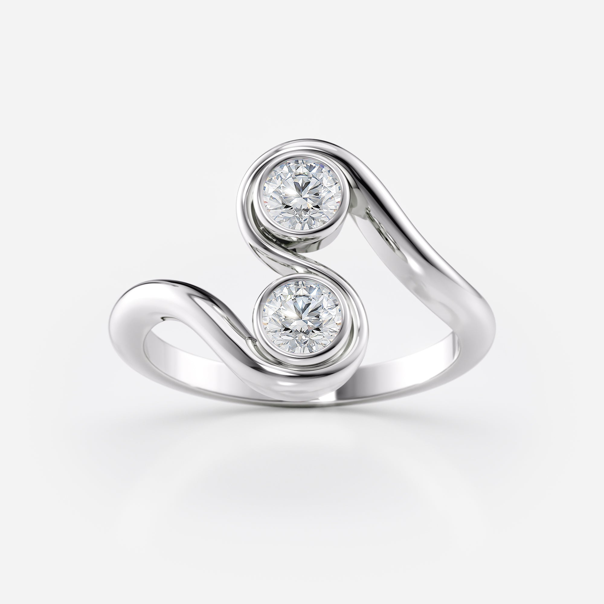 Two Stone Swirl Ring