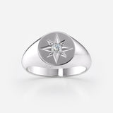 Starburst Diamond Signet Ring