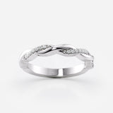 Twisted Diamond Wedding Band