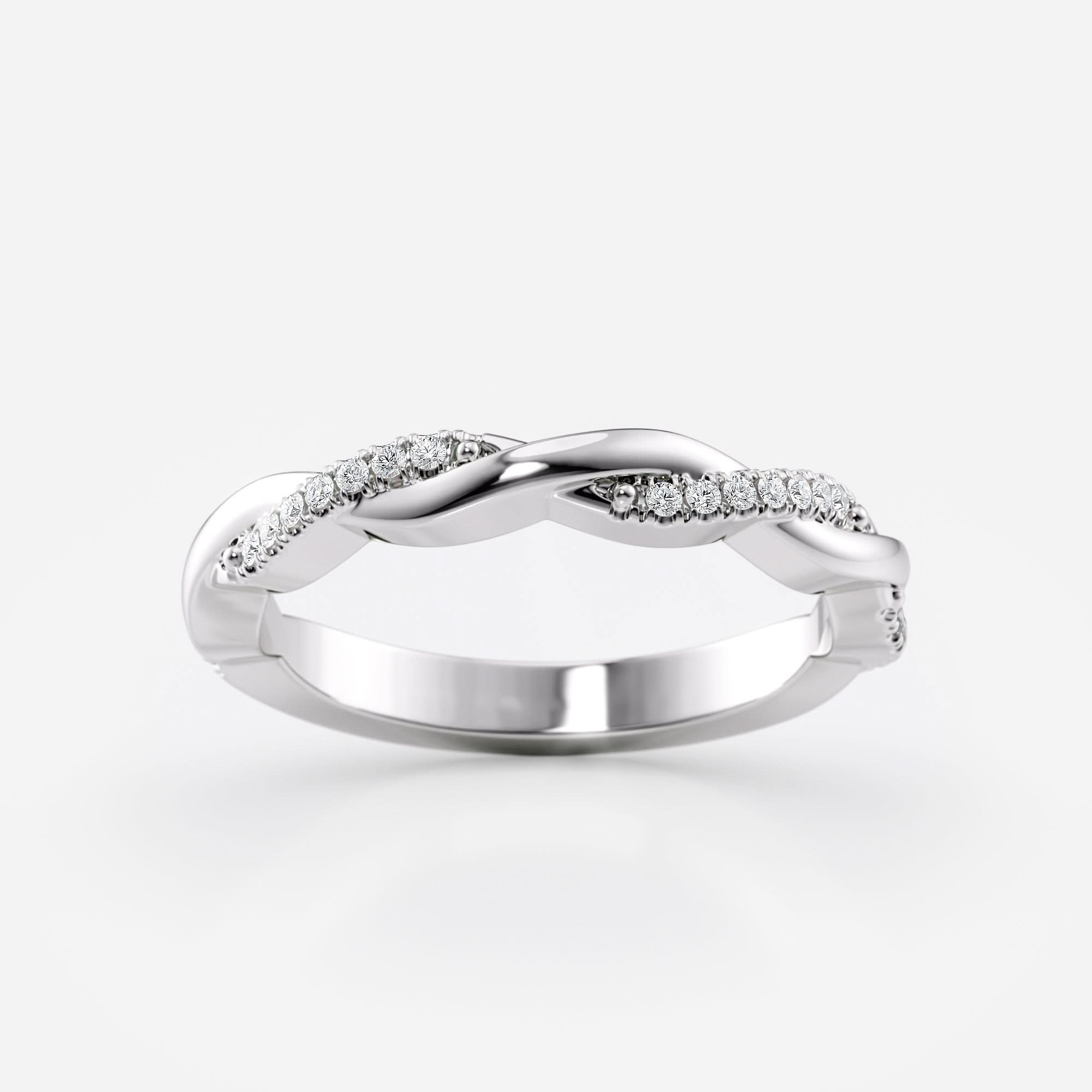 Twisted Diamond Wedding Band