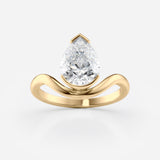 Pear Cut Twisted Lab Diamond  Ring