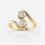 Two Stone Swirl Ring
