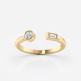 Baguette and Round Open Diamond Ring