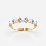 Baguette and Round Lab-Grown Diamond Band