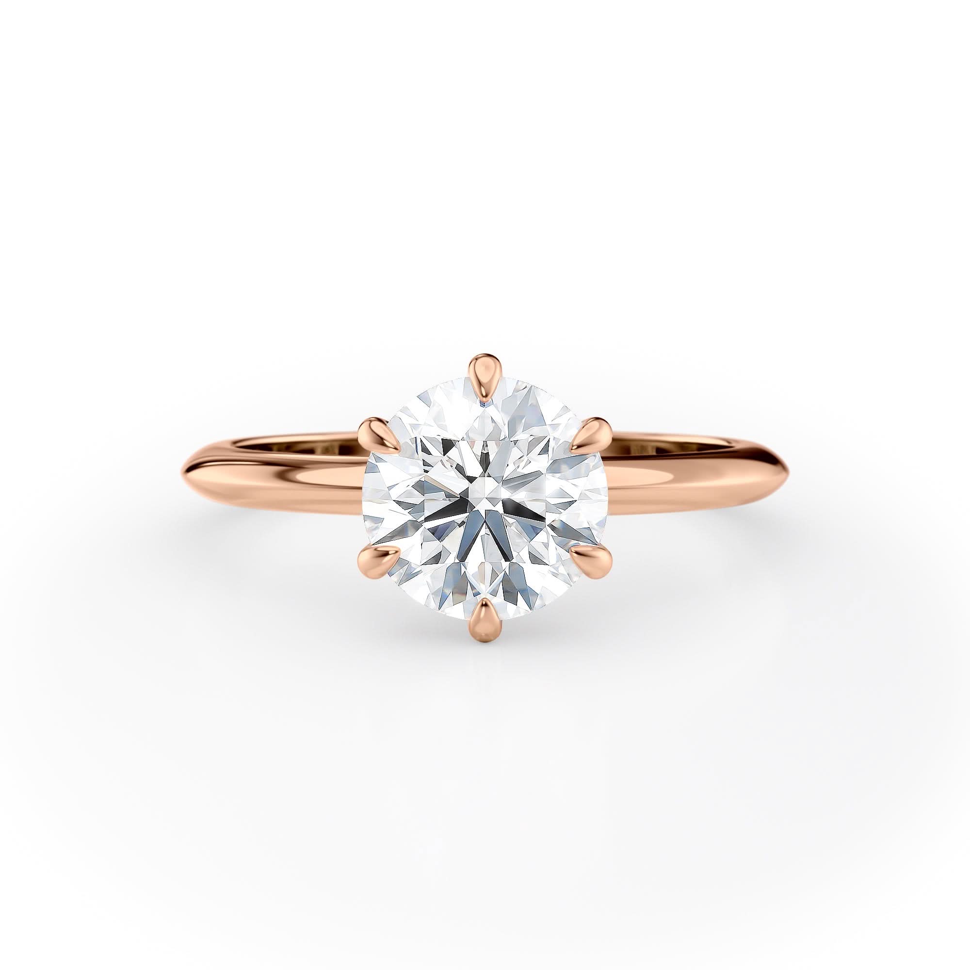 Exquisite Round Cut Solitaire Engagement Ring
