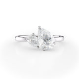 Toi et Moi Pear-Cut Lab Diamond Engagement Ring