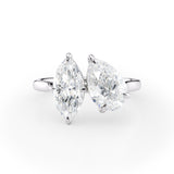 Toi et Moi Pear & Marquise Diamond Engagement Ring