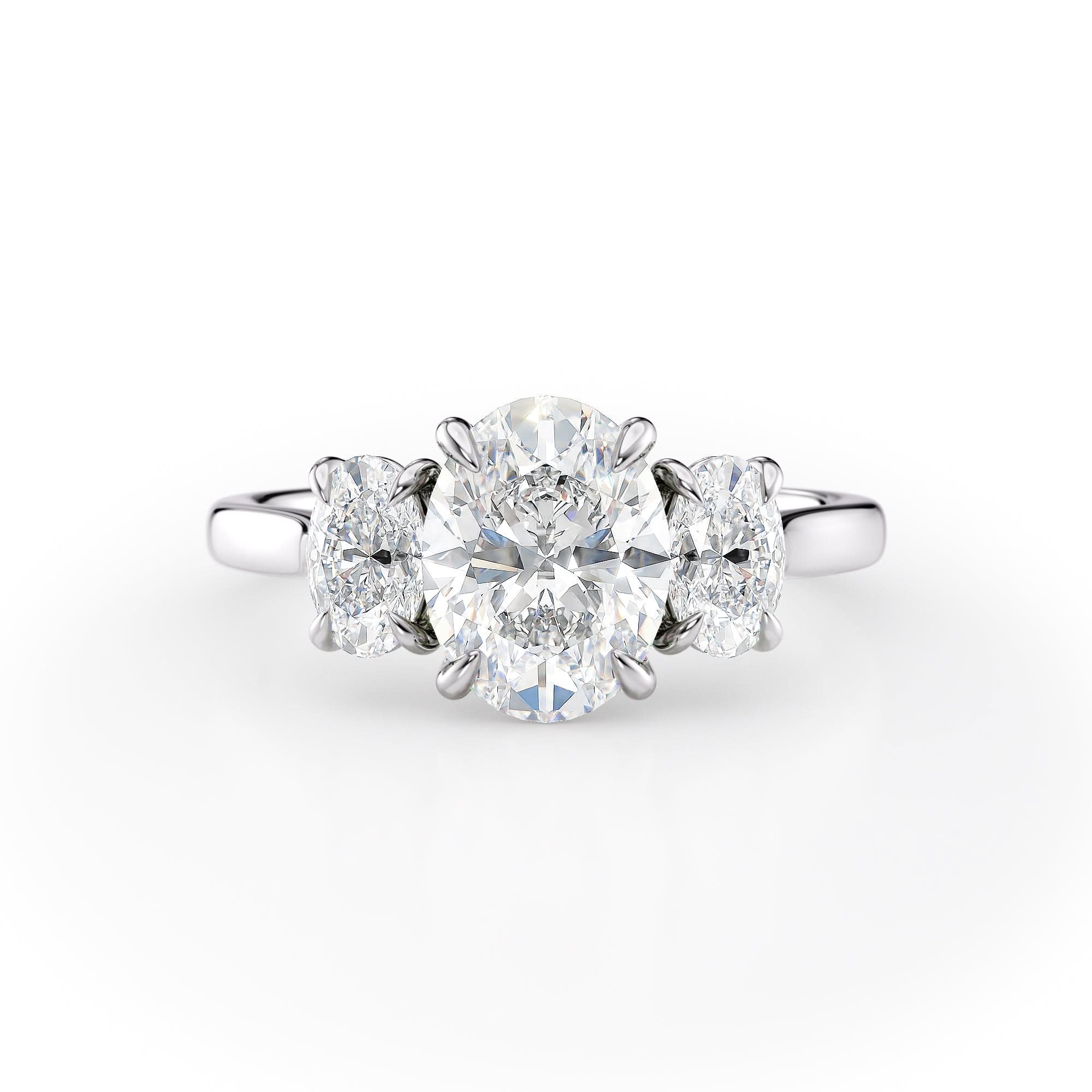 Oval Cut Three-Stone Engagement Ring