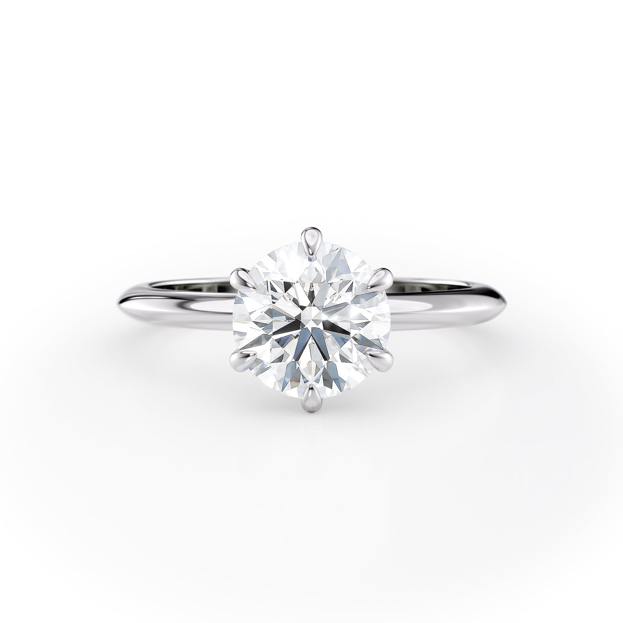 Exquisite Round Cut Solitaire Engagement Ring