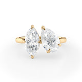 Toi et Moi Pear & Marquise Diamond Engagement Ring
