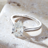 Pear Lab Grown Diamond Cathedral Solitaire Engagement Ring