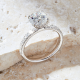 Half Coverage Round Diamond Engagement Ring