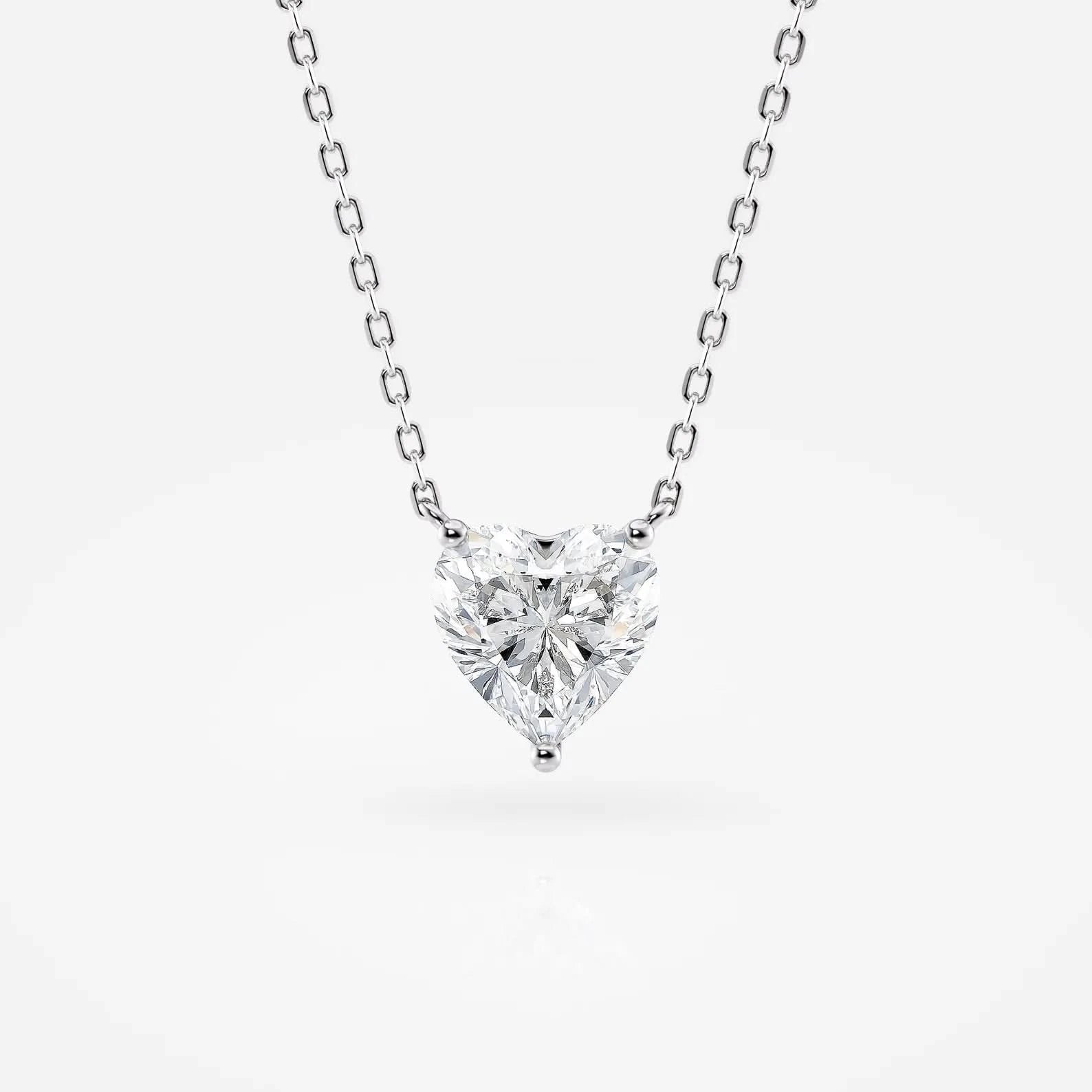 Heart Cut Lab Grown Diamond Solitaire necklace