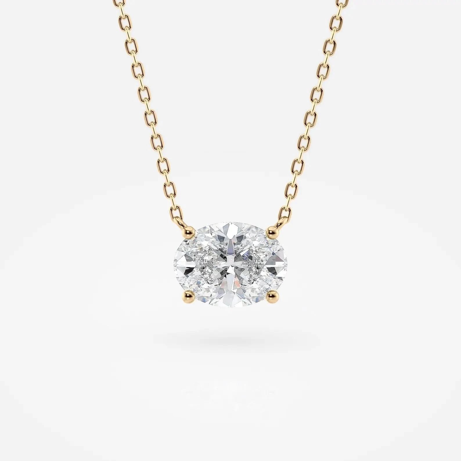Oval Cut Lab Grown Diamond Solitaire necklace