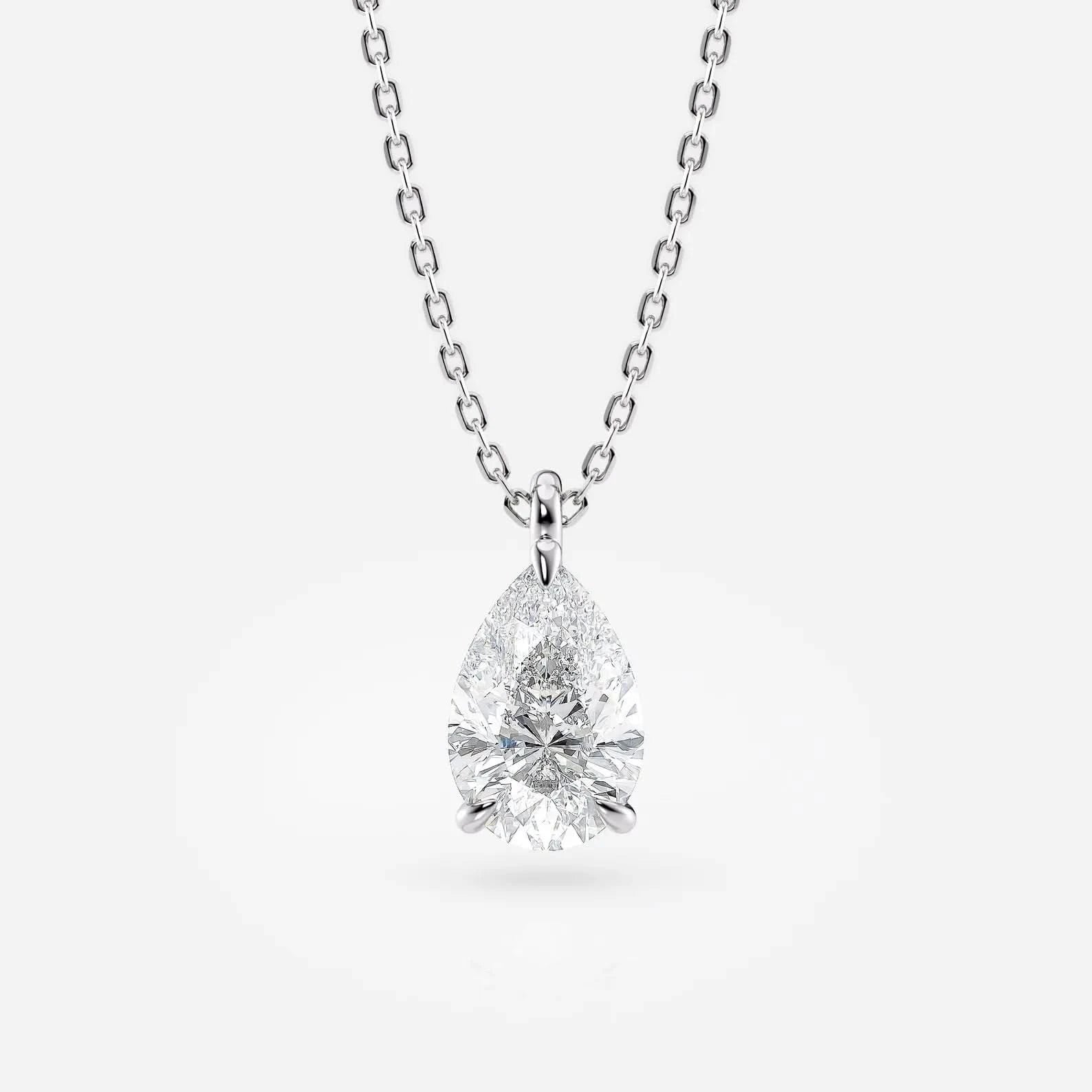 Pear Cut Lab Grown Diamond Solitaire necklace