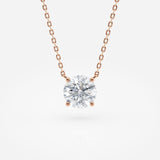 Round Cut Lab Grown Diamond Solitaire necklace
