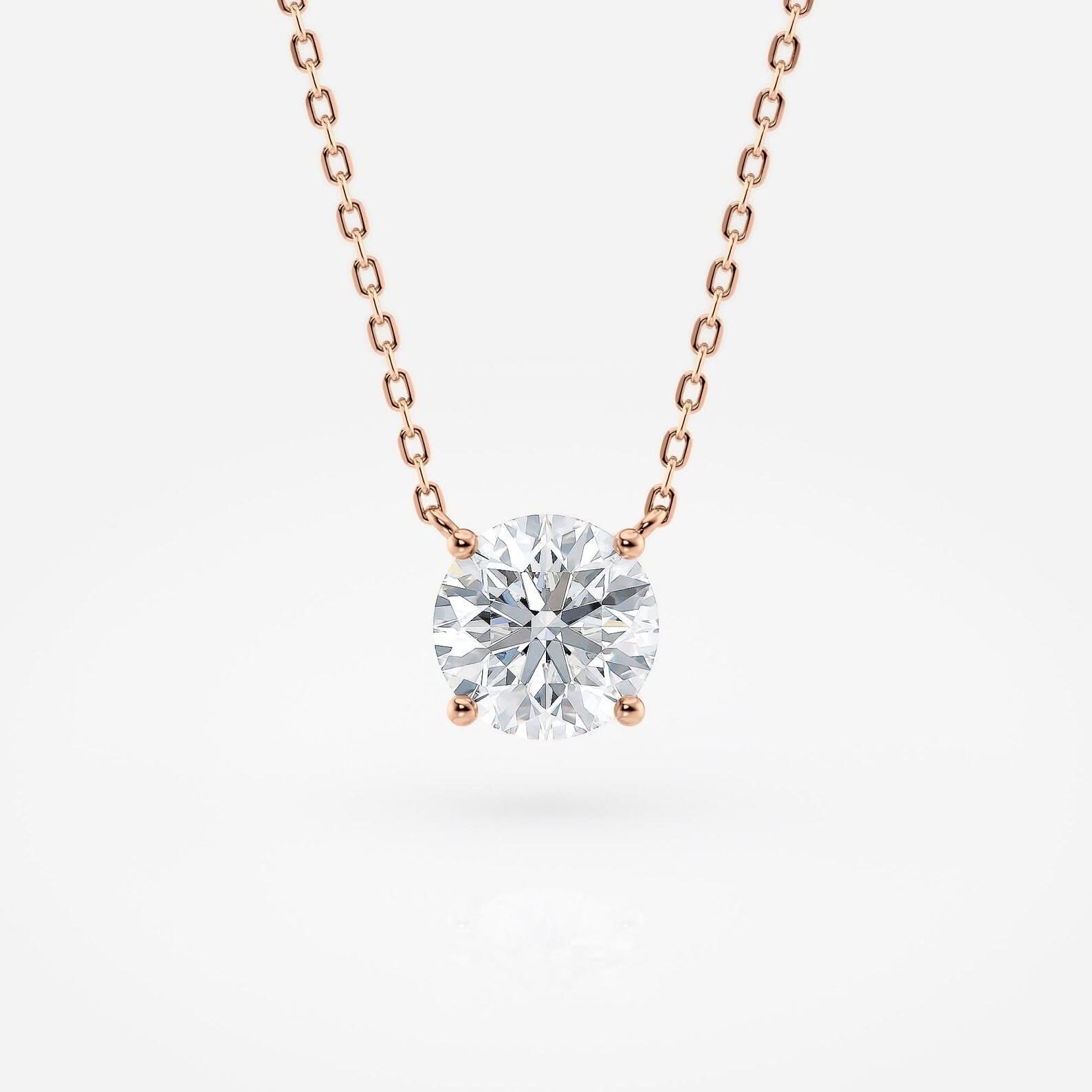 Round Cut Lab Grown Diamond Solitaire necklace