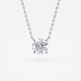 Round Cut Lab Grown Diamond Solitaire necklace